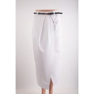 Zara Womans Midi Skirt Size XS White Wrap Around Belted 1165/063 NWT